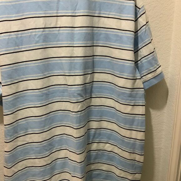 IZOD Men's Polo Shirt Adult XXL Navy Blue White Striped Short Sleeve NEW - Picture 7 of 7